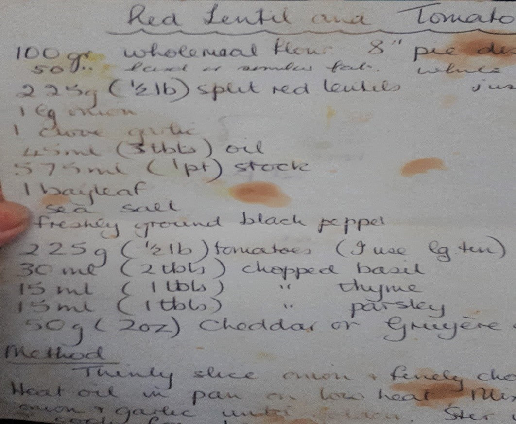 Red Lentil and Tomato Quiche