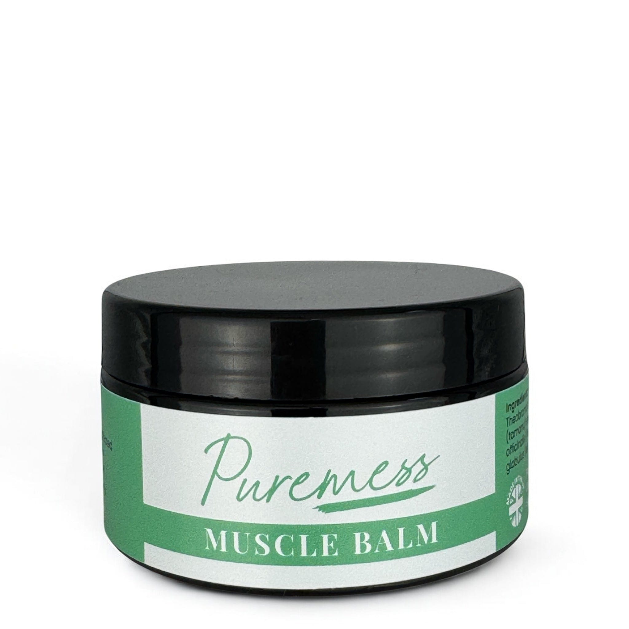 Puremess Muscle Balm in eco-friendly packaging with natural skincare and botanical ingredients, handmade in the UK. - Muscle Balm - PUREMESS SKINCARE