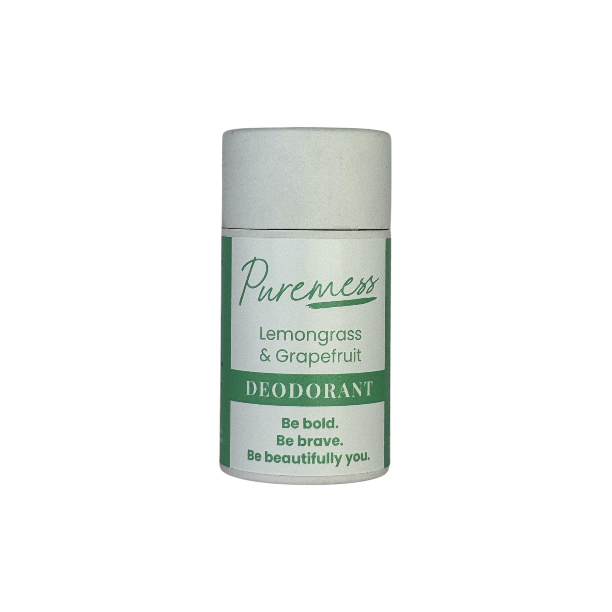 Puremess Lemongrass Grapefruit vegan deodorant with natural skincare formula and sustainable packaging, handmade in the UK. - Lemongrass Grapefruit Vegan Deodorant - PUREMESS SKINCARE