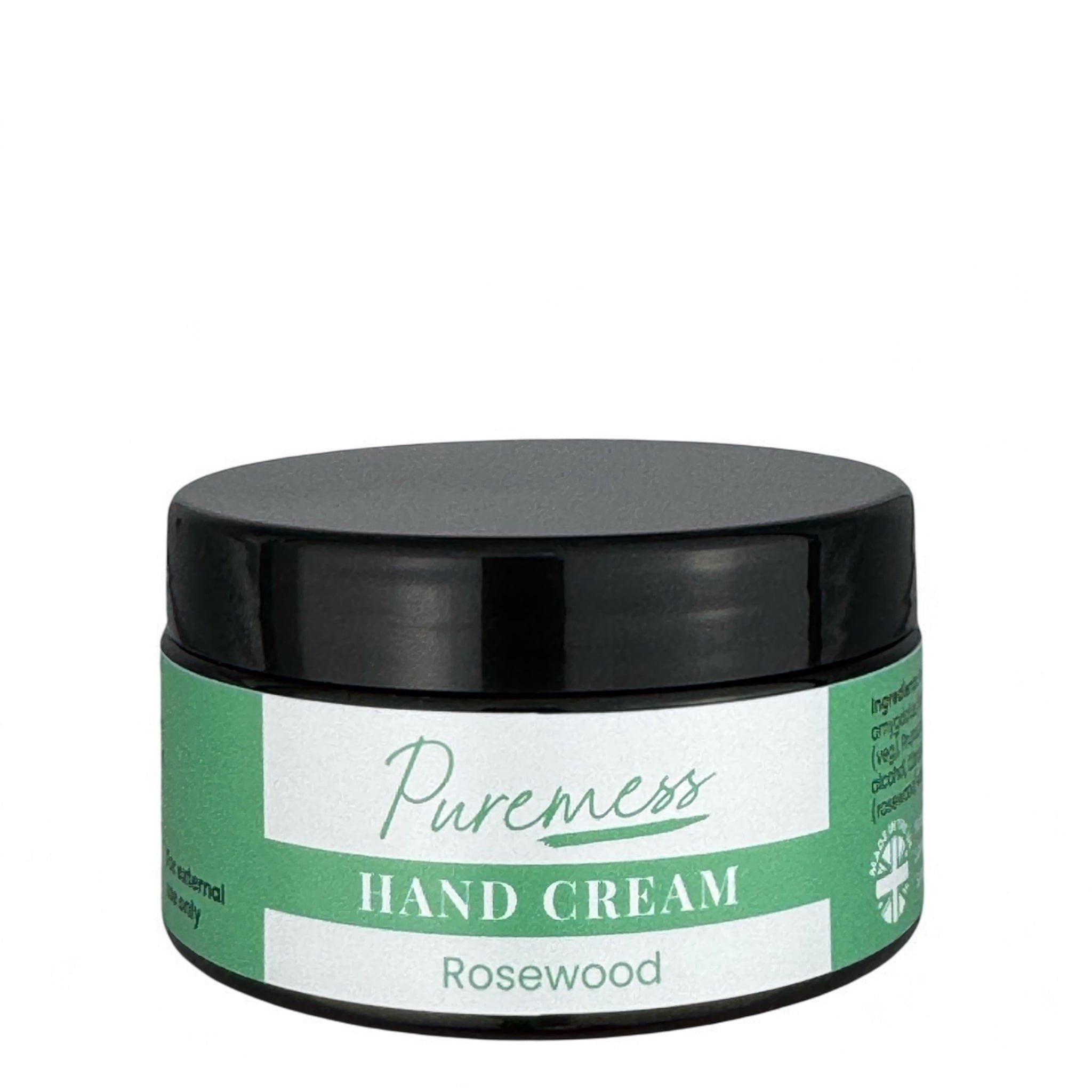 Puremess Rosewood hand cream in eco-friendly green container with sustainable packaging and botanical ingredients. - Rosewood Hand Cream - PUREMESS SKINCARE
