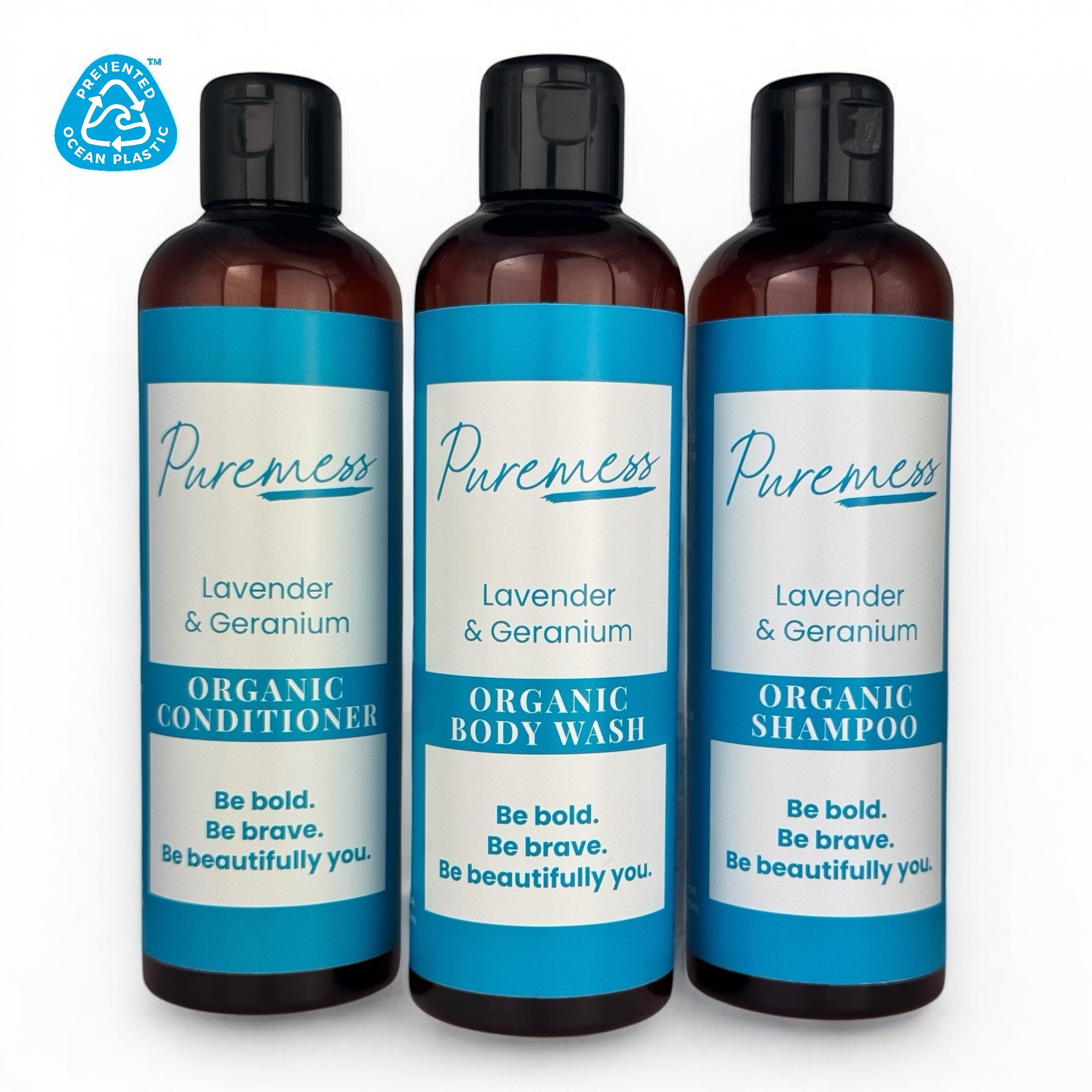 Lavender & Geranium Organic Hair & Body Bundle – 3 x 250ml