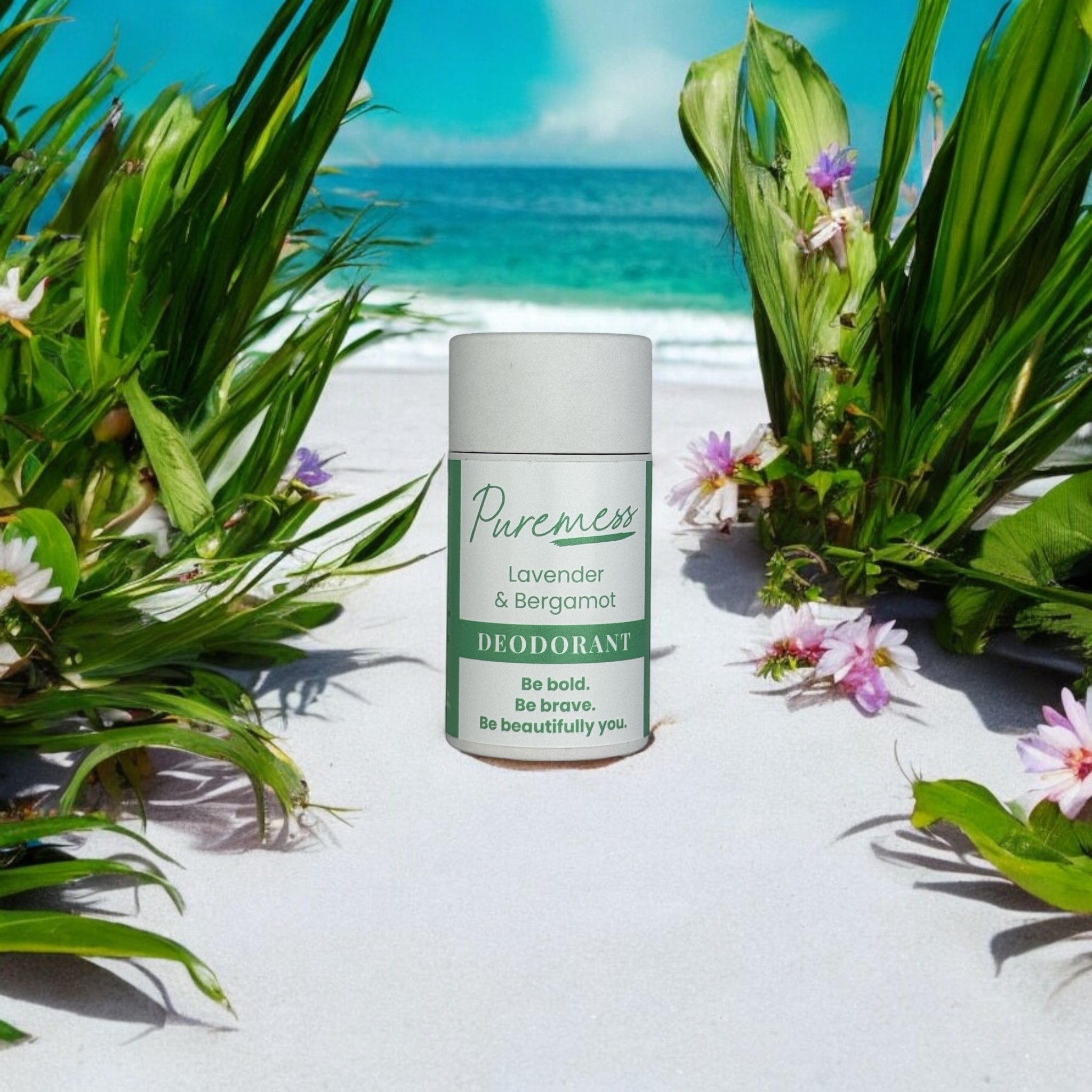Lavender & Bergamot vegan deodorant with botanical ingredients, sustainable packaging by Puremess, handmade in the UK for. - Lavender & Bergamot Vegan Deodorant - PUREMESS SKINCARE