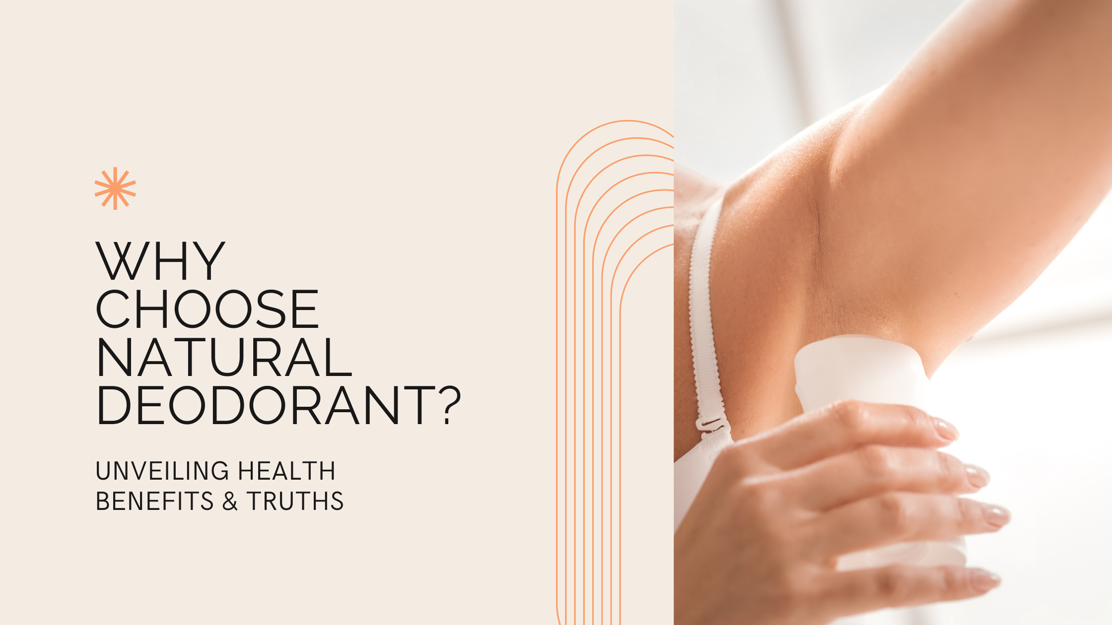Woman putting deodorant on her armpit