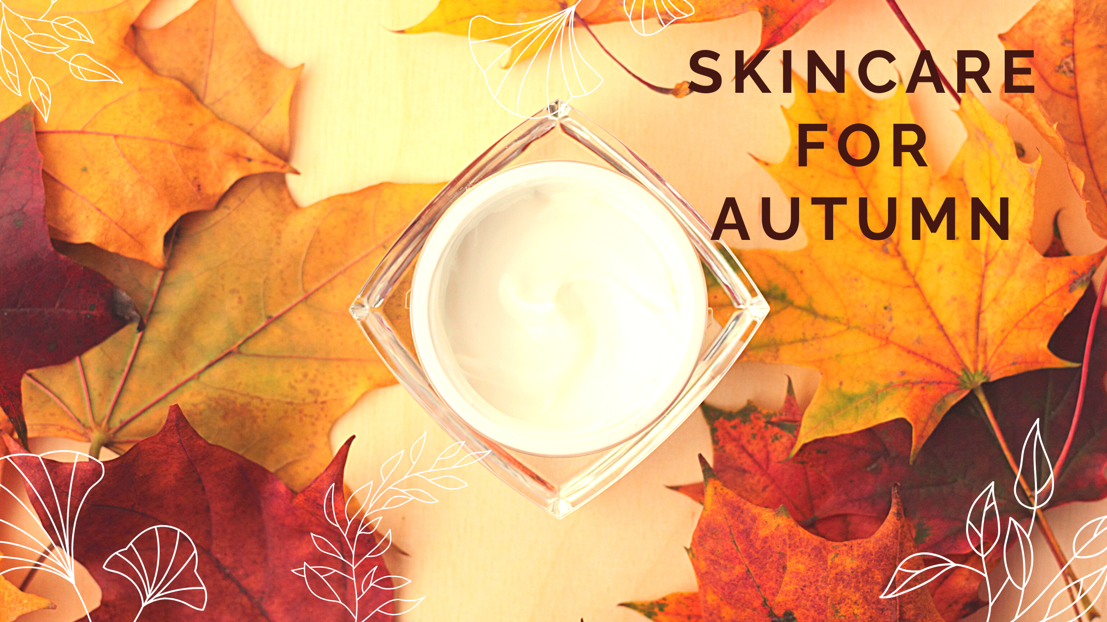 little pot of face cream sitting amongst autumn leaves