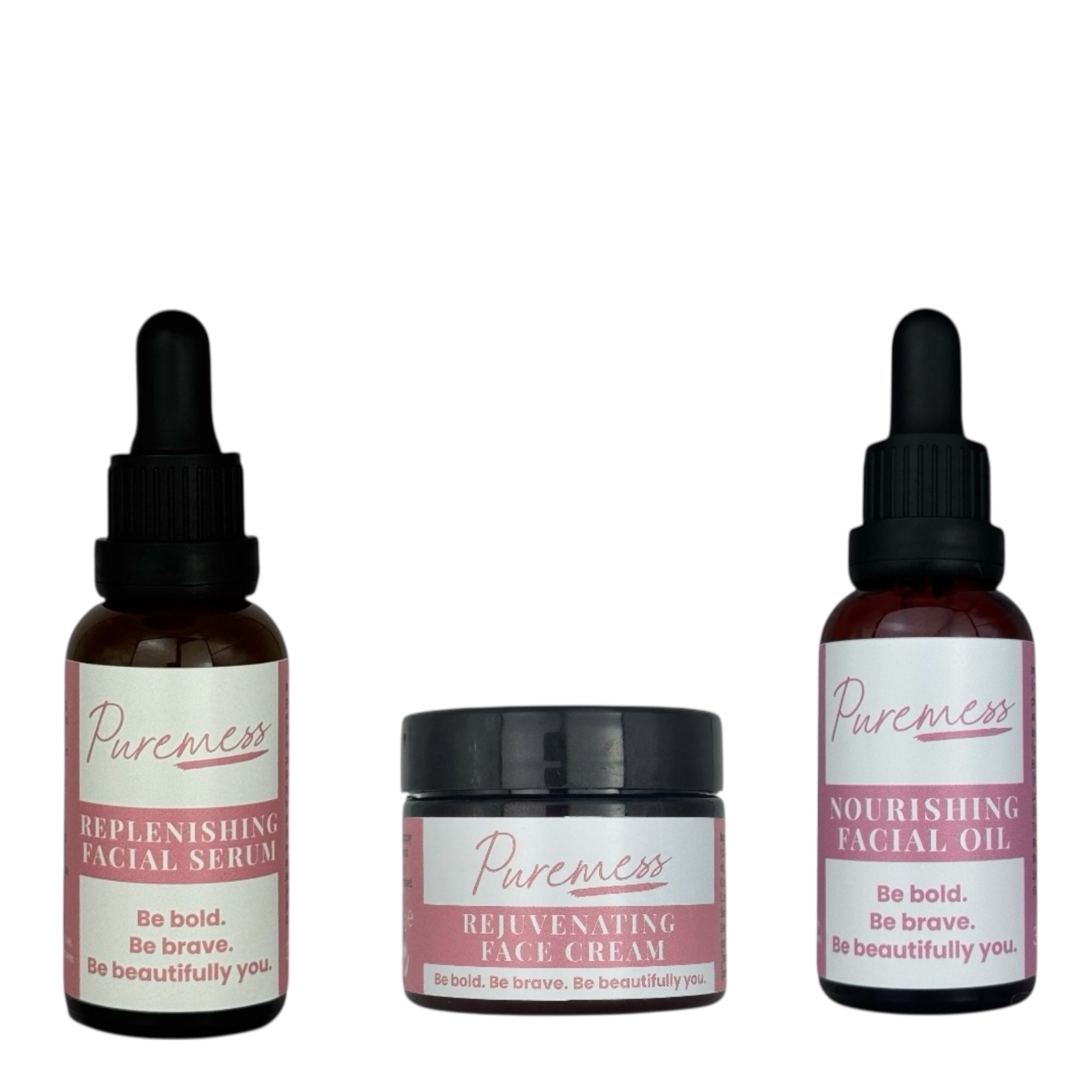 Moisture Boost Natural Skincare Bundle – Serum, Oil & Face Cream