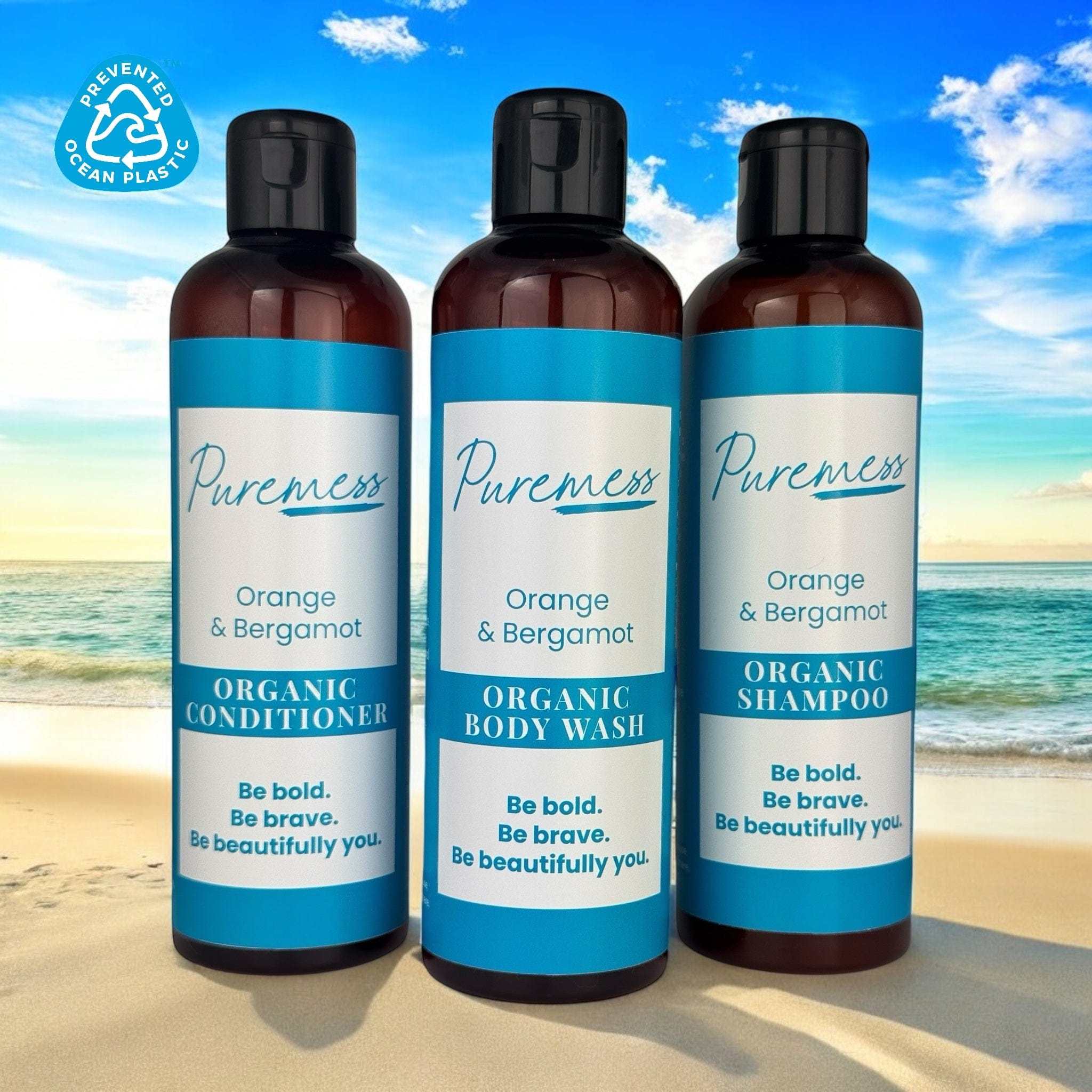 Orange & Bergamot Bath Luxury Bundle | Organic Shampoo, Conditioner & Body Wash (250ml)