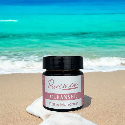 Puremess Oat Mandarin Cleanser with botanical ingredients in sustainable packaging for natural skincare and eco-friendly. - Oat Mandarin Cleanser - PUREMESS SKINCARE