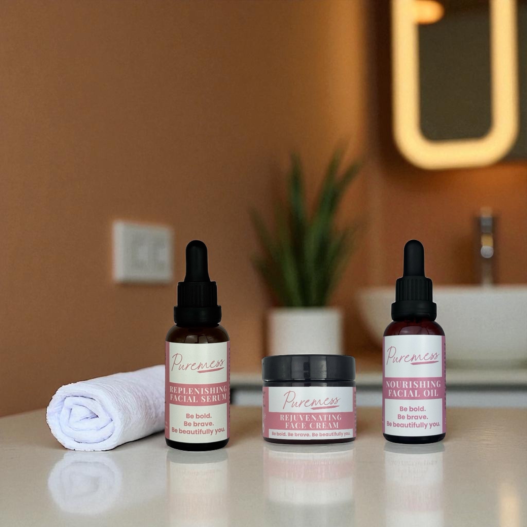 Moisture Boost Natural Skincare Bundle – Serum, Oil & Face Cream